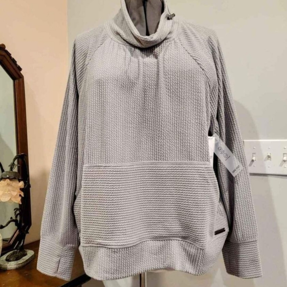 NWT 2X Nine West Active Grey Textured Pullover - Picture 8 of 9